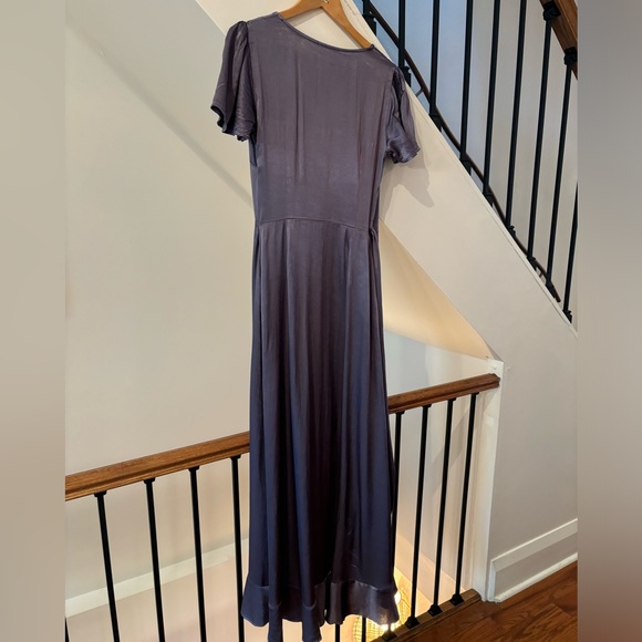BHLDN Ghost London Phoebe Dress - Blue/Purple/Grey Silky Gown - Size S/M - Picture 8 of 13